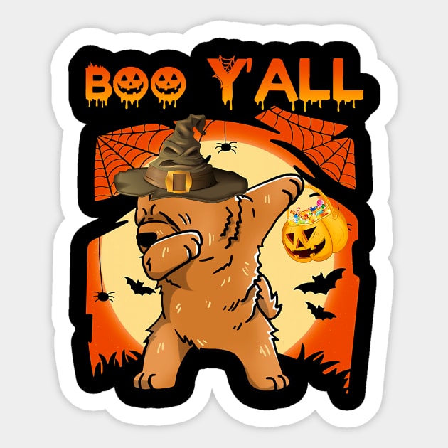 Chow Chow Dabbing Boo Yall Ghost Halloween Sticker by IainDodes